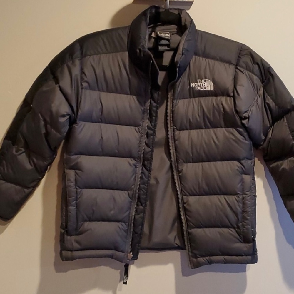 Boys black North Face winter jacket